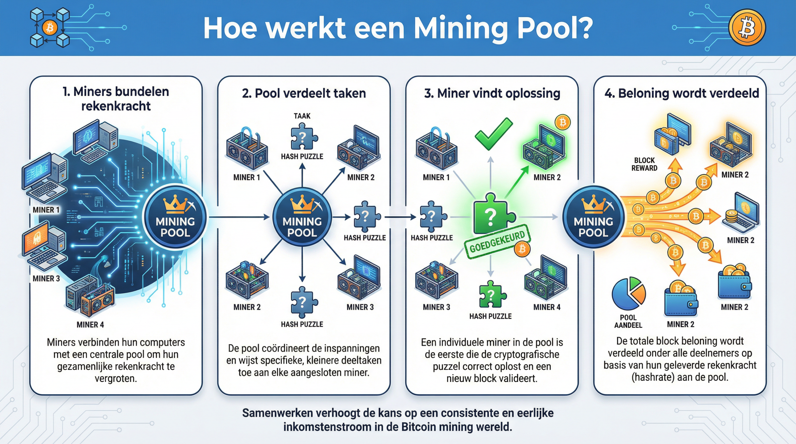 Hoe werkt een Mining Pool?